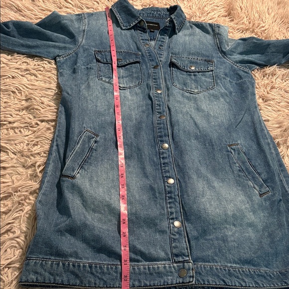 Liverpool Long Utility Denim Snap Front Jacket - Picture 13 of 14